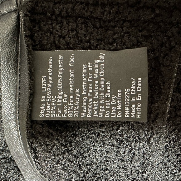 Coalition LA Vegan Leather Faux Fur Lined Moto Jacket - Picture 6 of 6